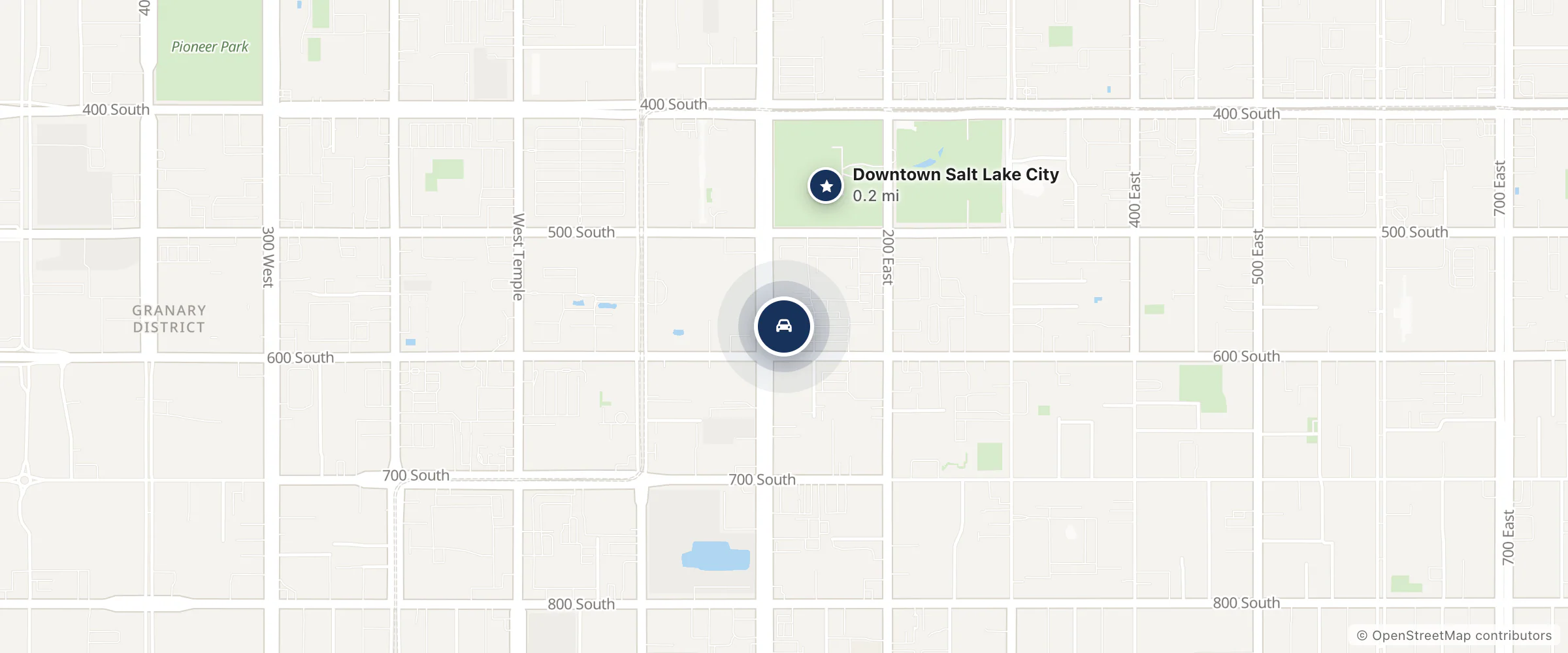 Map showing the location of Mercedes-Benz of Salt Lake City