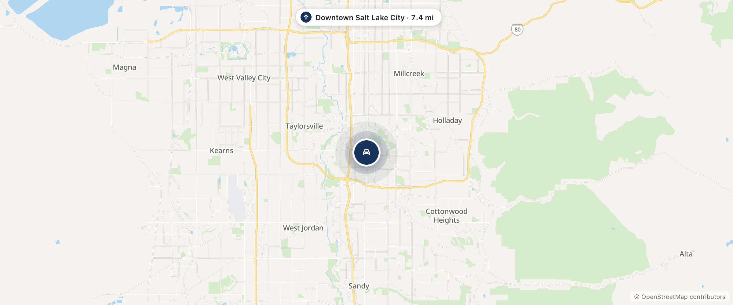 Map showing the location of Larry H. Miller Chevrolet Murray