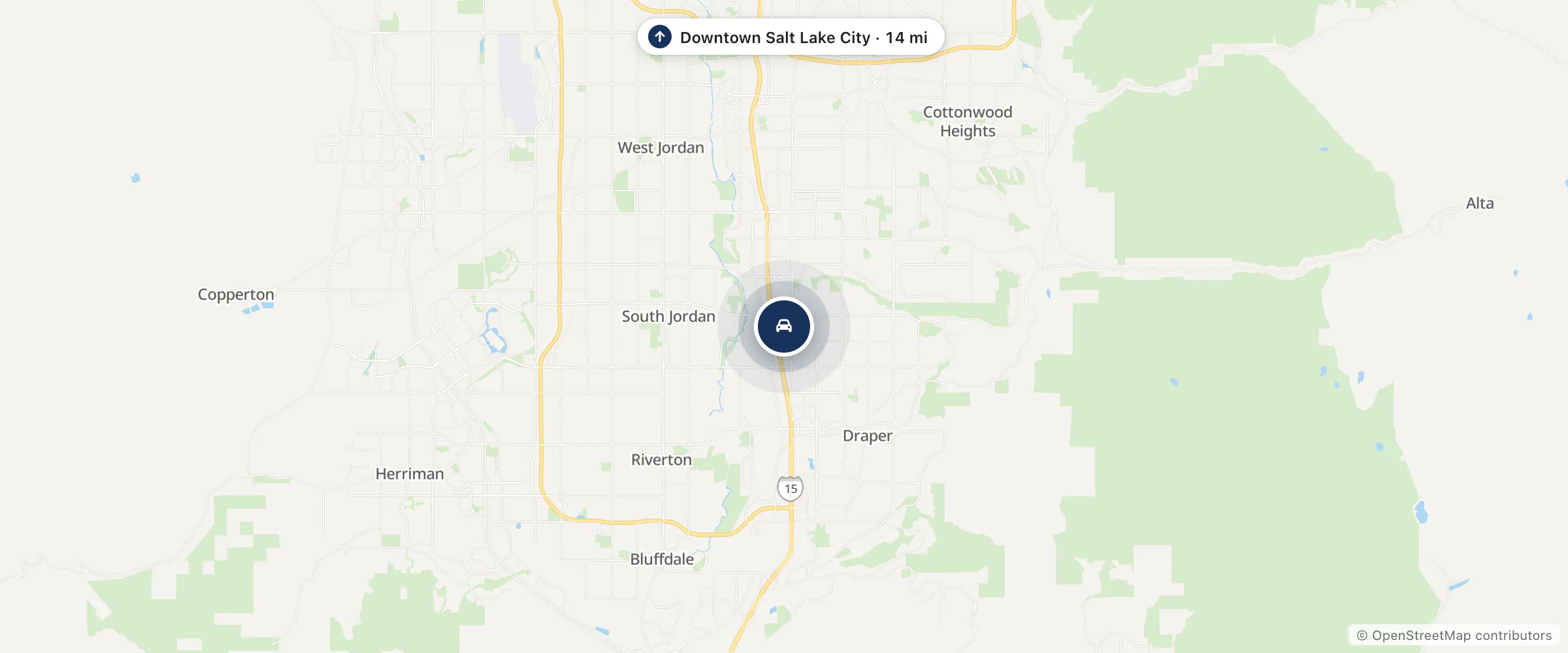 Map showing the location of Tim Dahle Mazda Southtowne