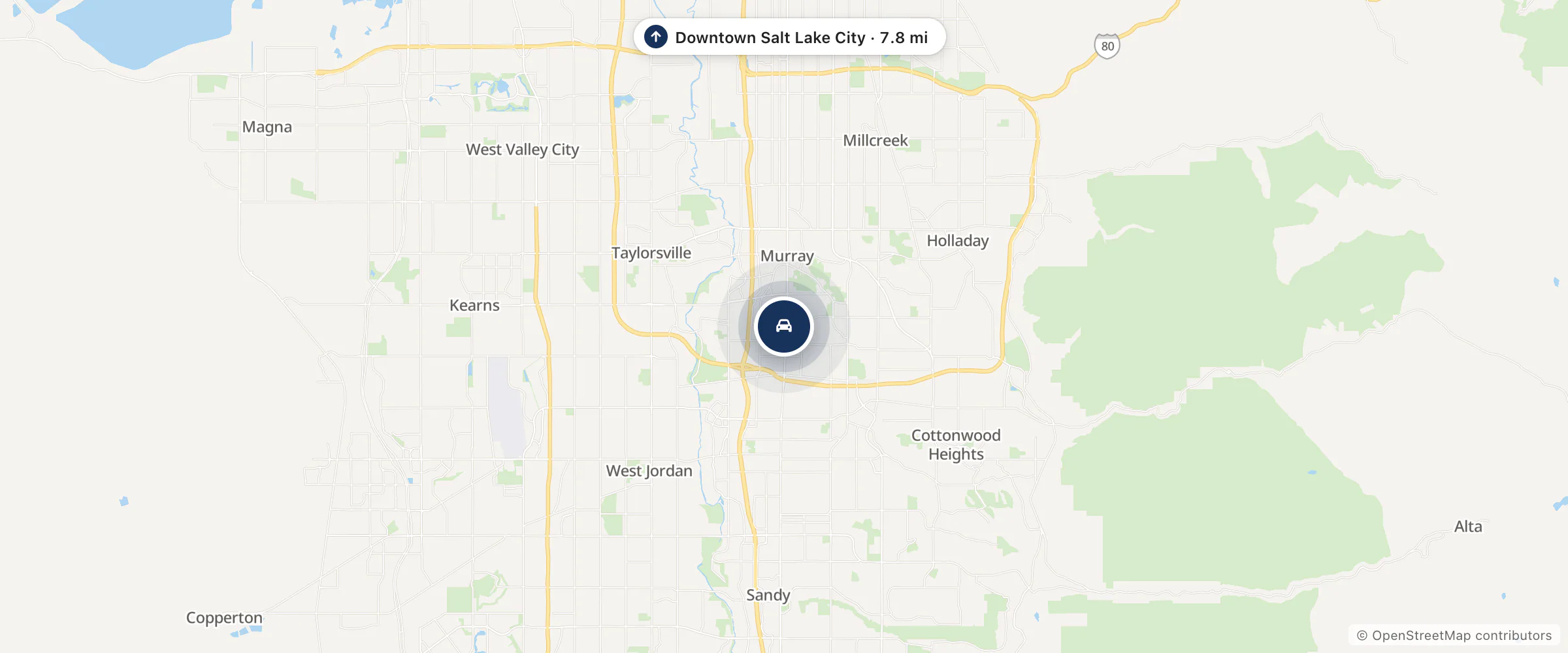 Map showing the location of Lexus of Murray