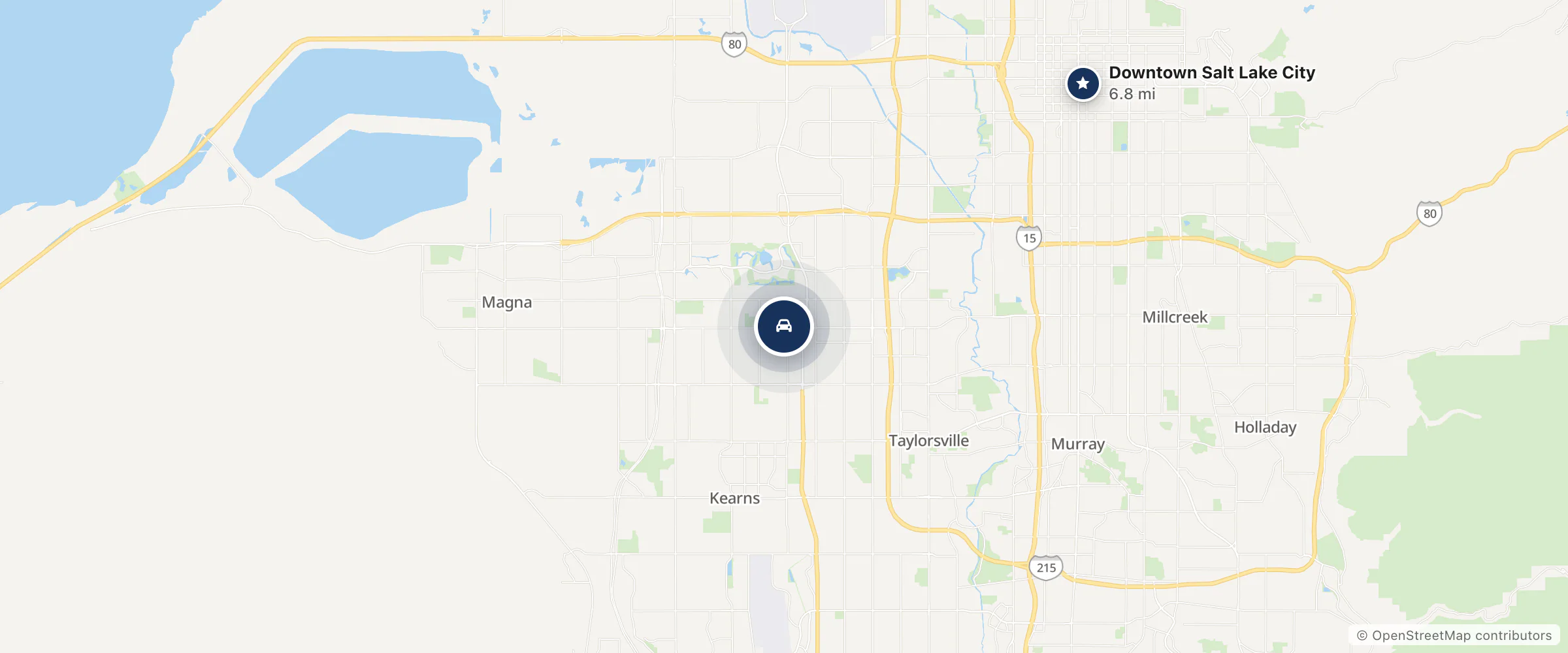 Map showing the location of Salt Lake Valley Chevrolet