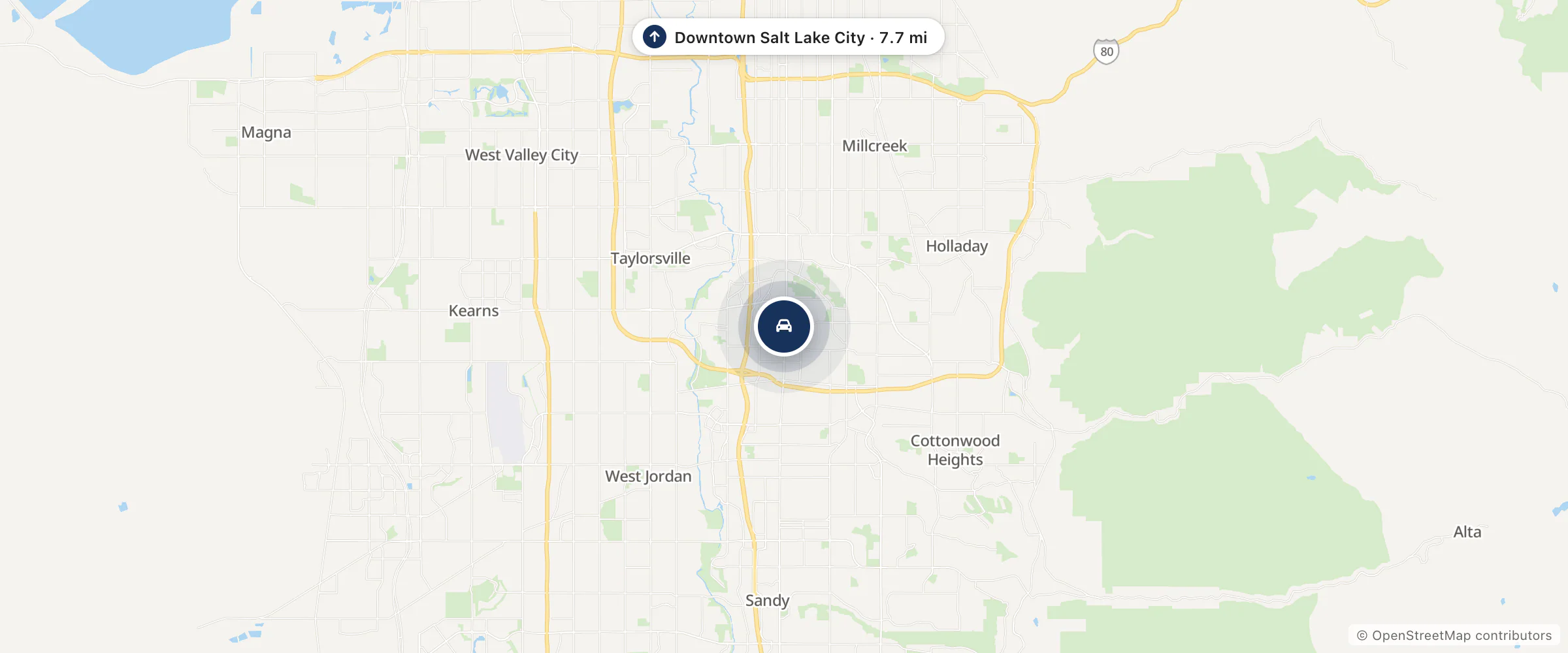 Map showing the location of Larry H. Miller Toyota Murray