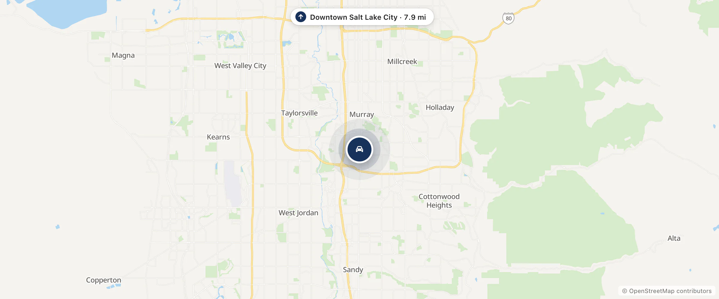 Map showing the location of Larry H. Miller Honda Murray