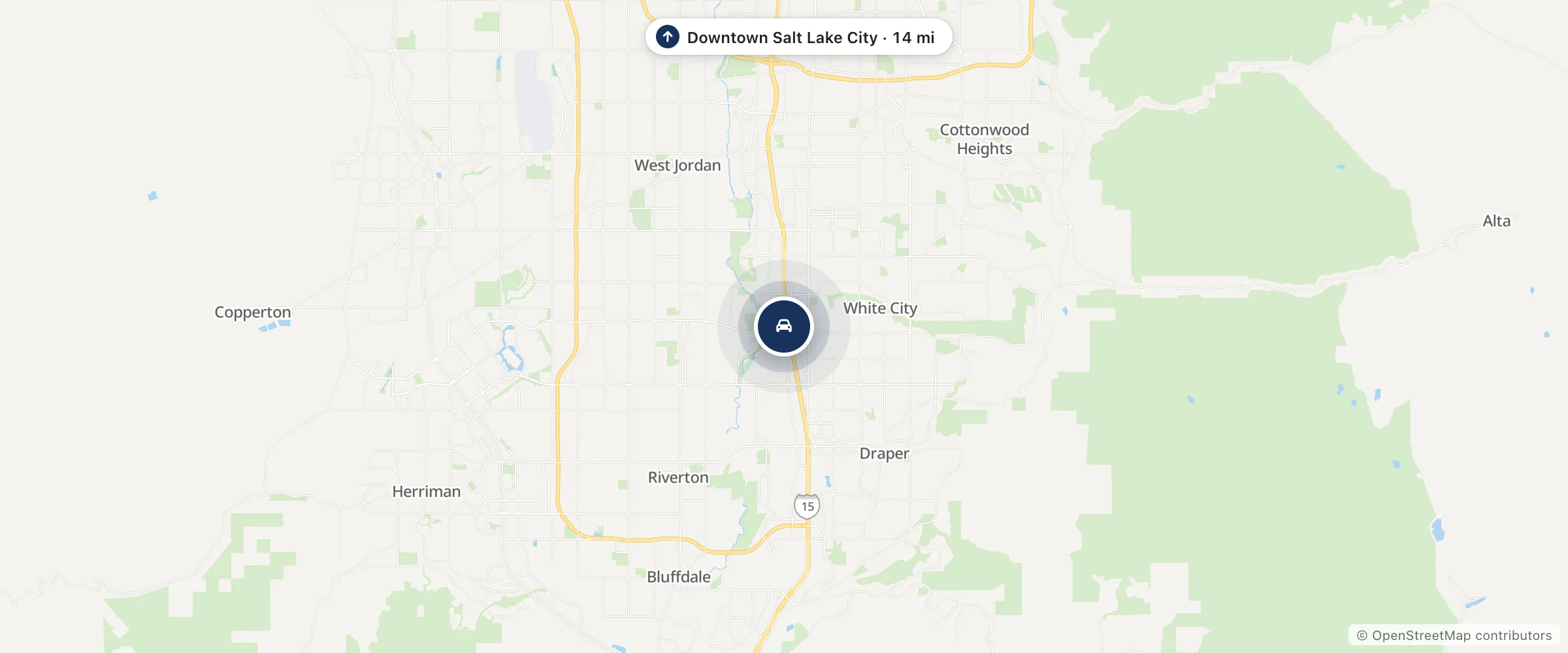 Map showing the location of Jerry Seiner GMC South Jordan