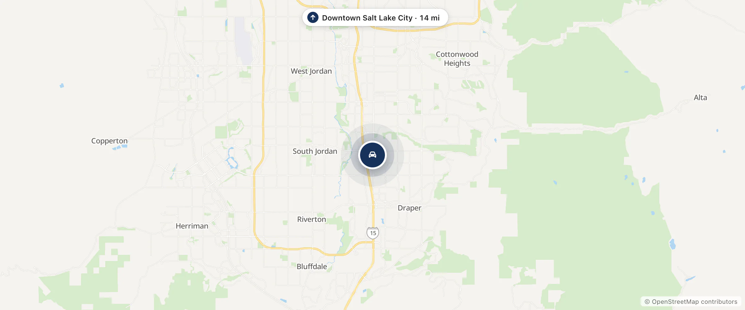 Map showing the location of Southtowne Mitsubishi