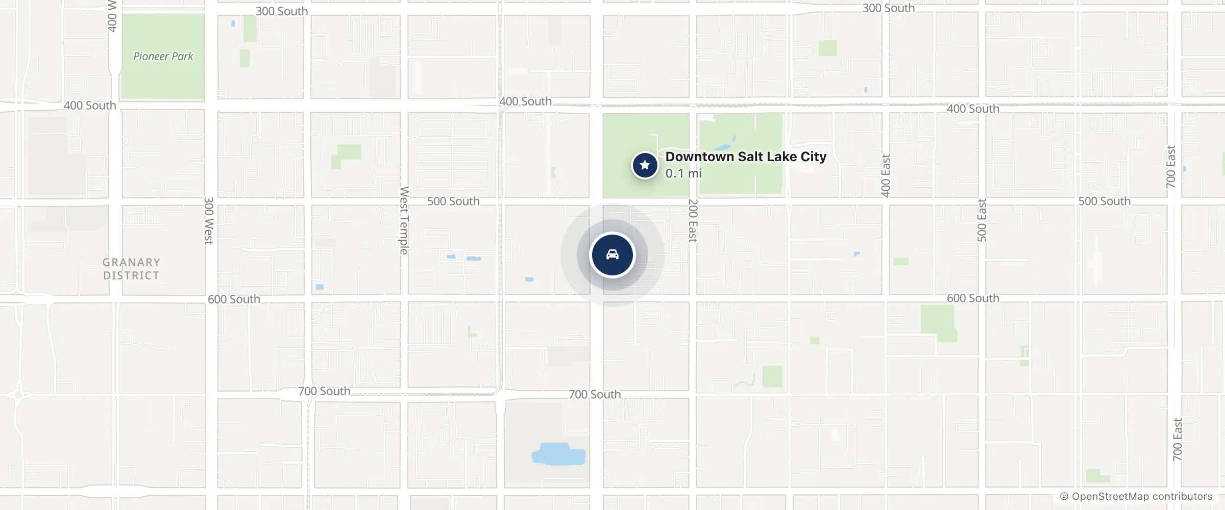 Map showing the location of Ferrari of Salt Lake City