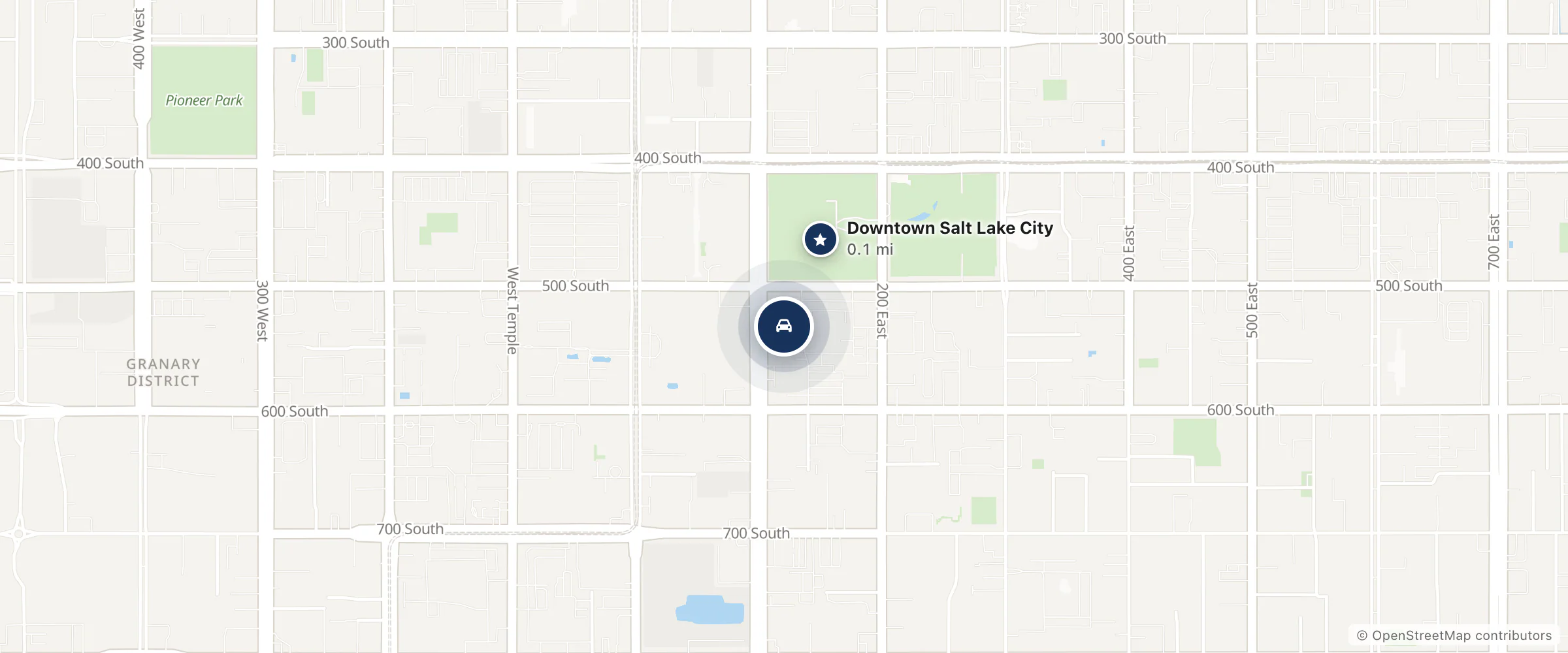 Map showing the location of Ken Garff Volvo Cars