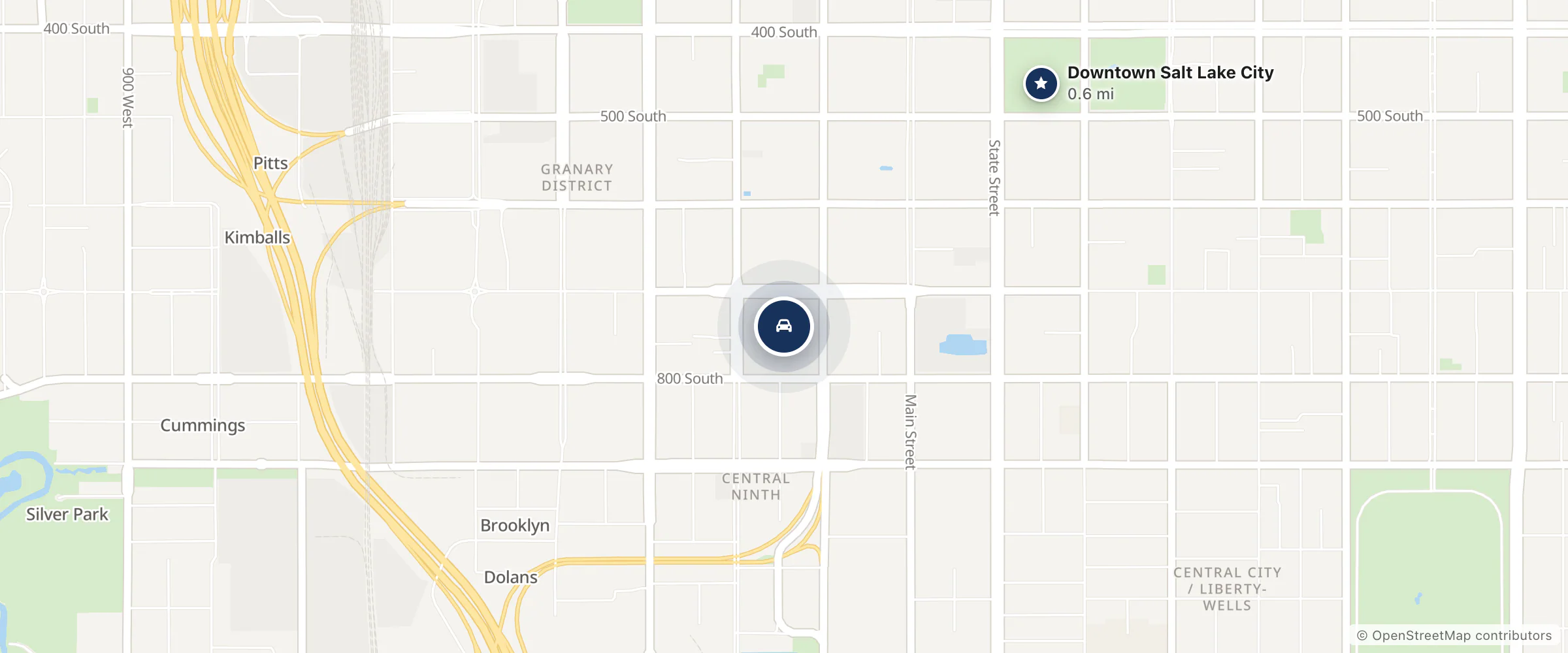 Map showing the location of Mark Miller Toyota